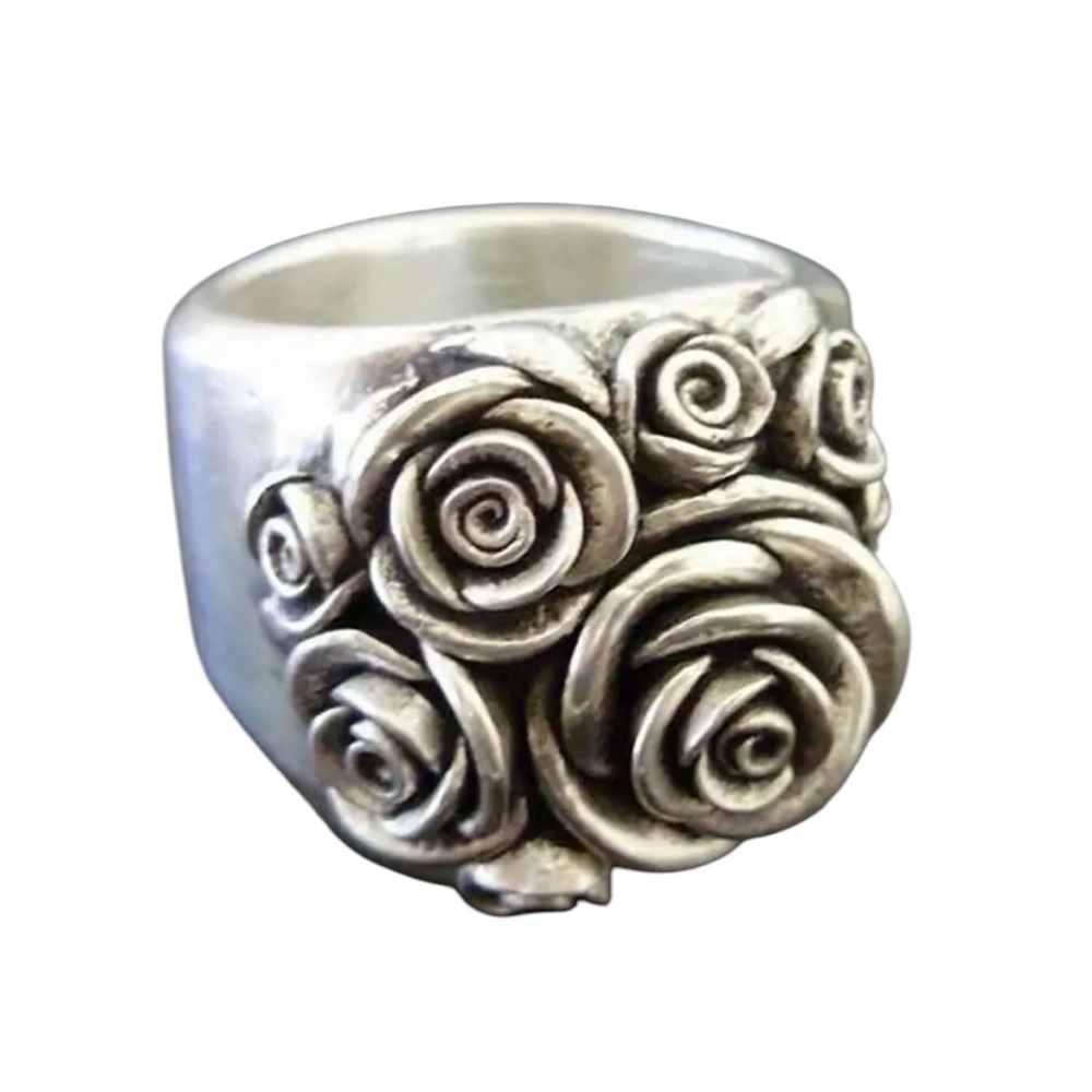Silver Plated Rose Ring